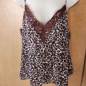 MELROSE AND MARKET LEOPARD PRINT TOP - SIZE MEDIUM - NEW WITH TAGS